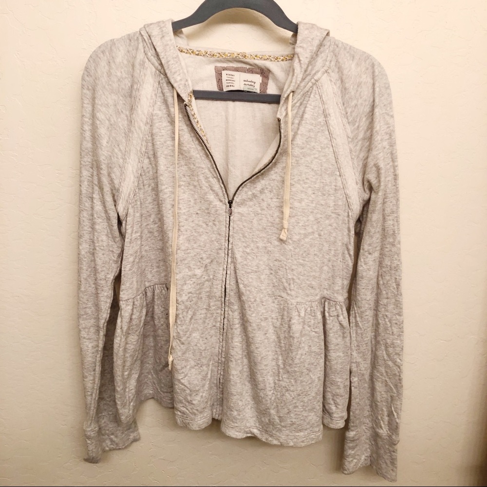 💎Anthro Saturday Sunday Zip Up Peplum Hoodie